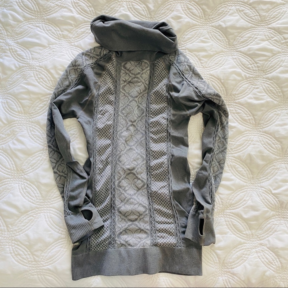 Athletic essentials ae grey cowl neck fitness top